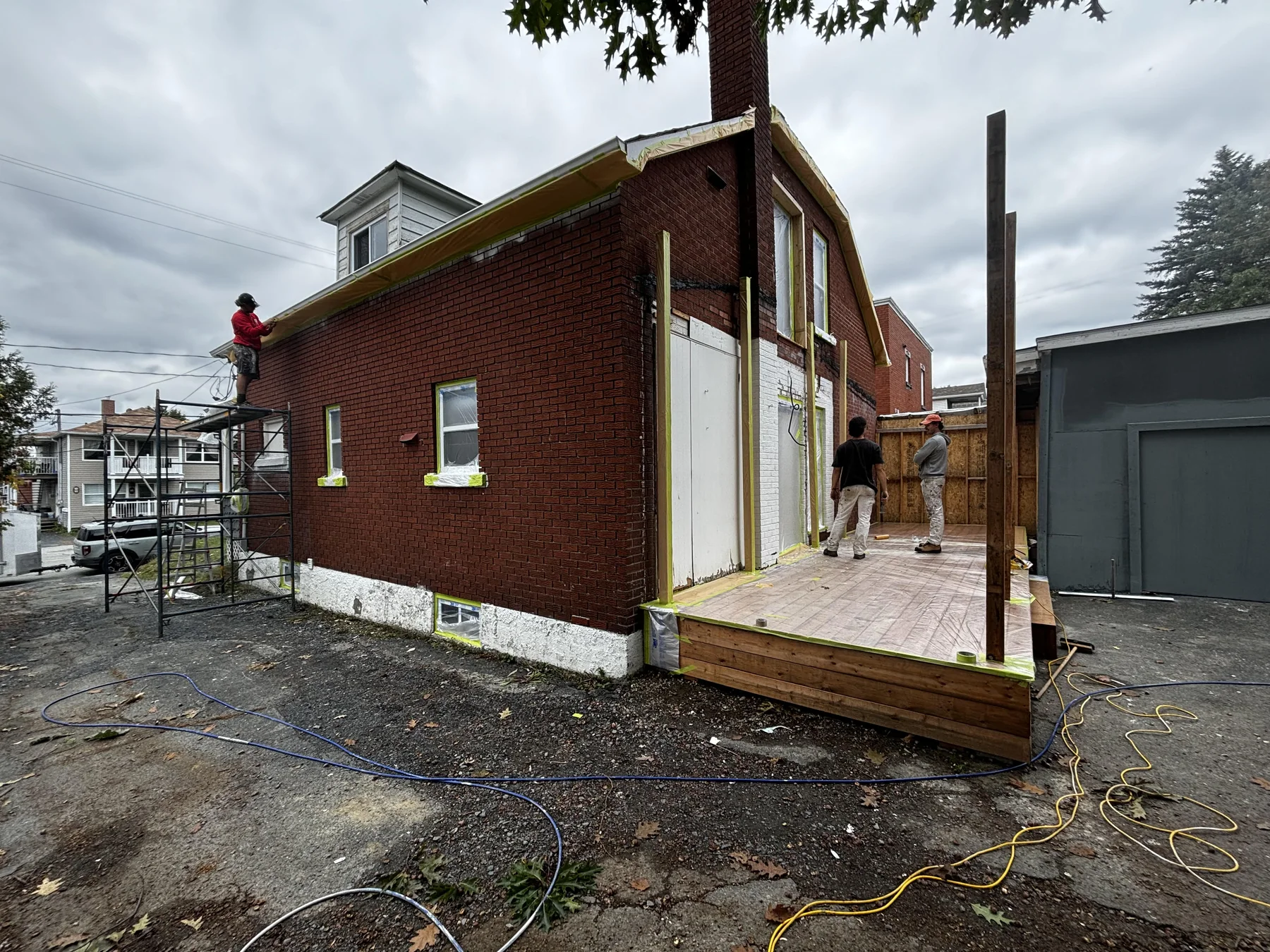 GOPAINT brick exterior transformation — before painting